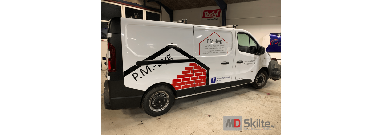 Bilreklame for PM Byg